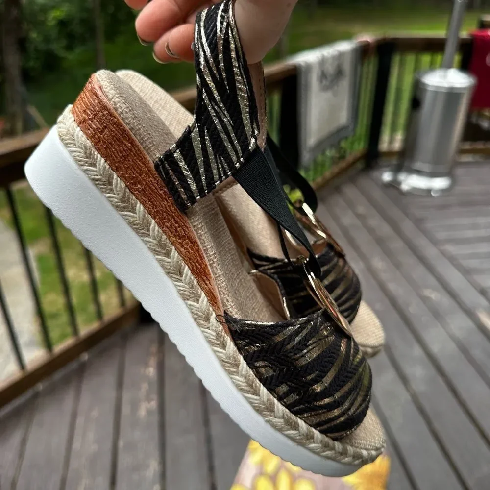 Black and Gold Women’s Sandals.